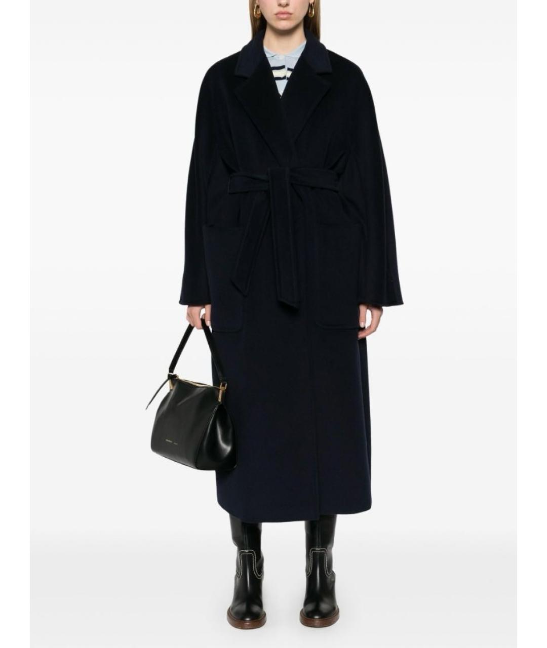 MAX MARA Темно-синее шерстяное пальто, фото 6