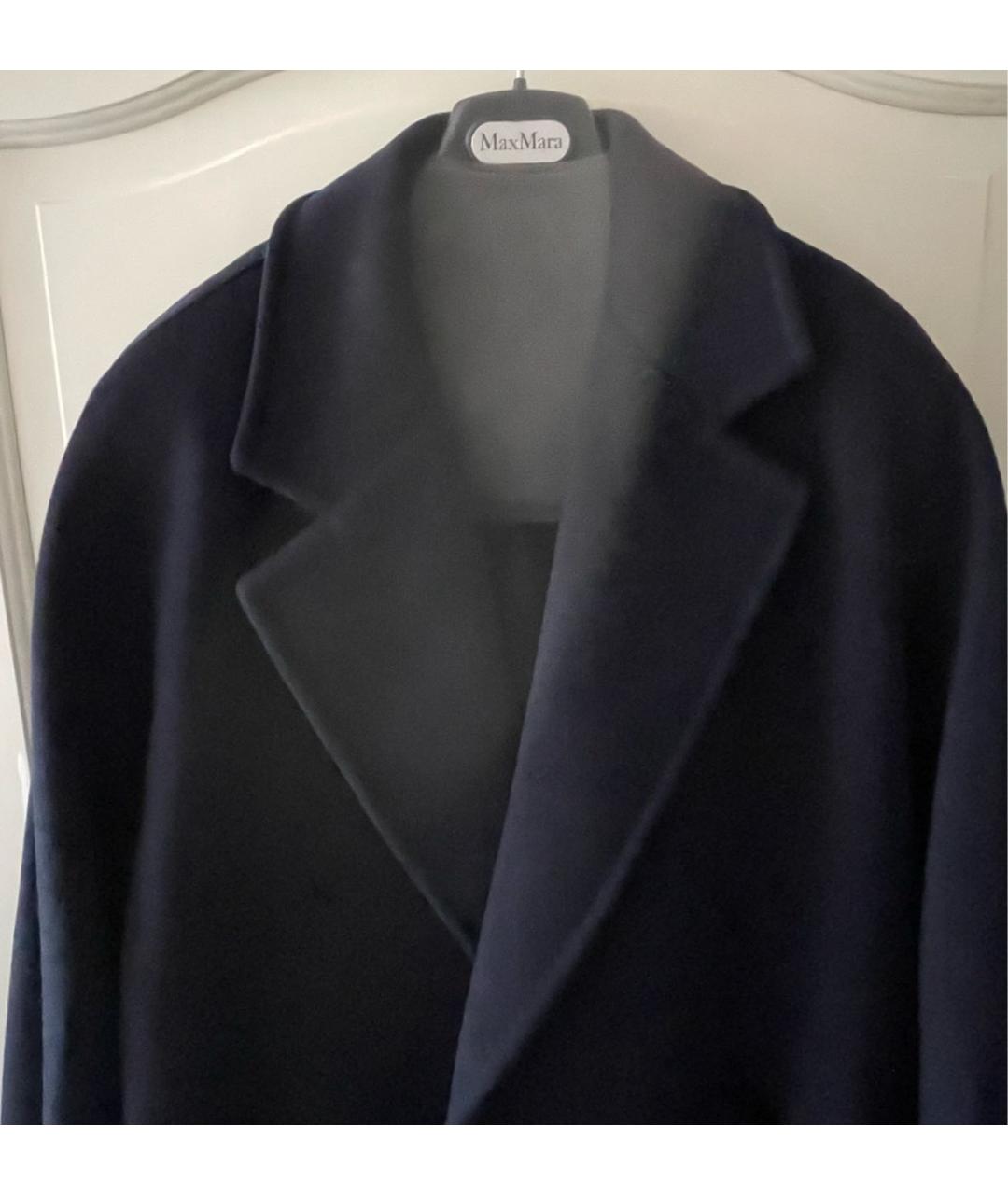 MAX MARA Темно-синее шерстяное пальто, фото 2