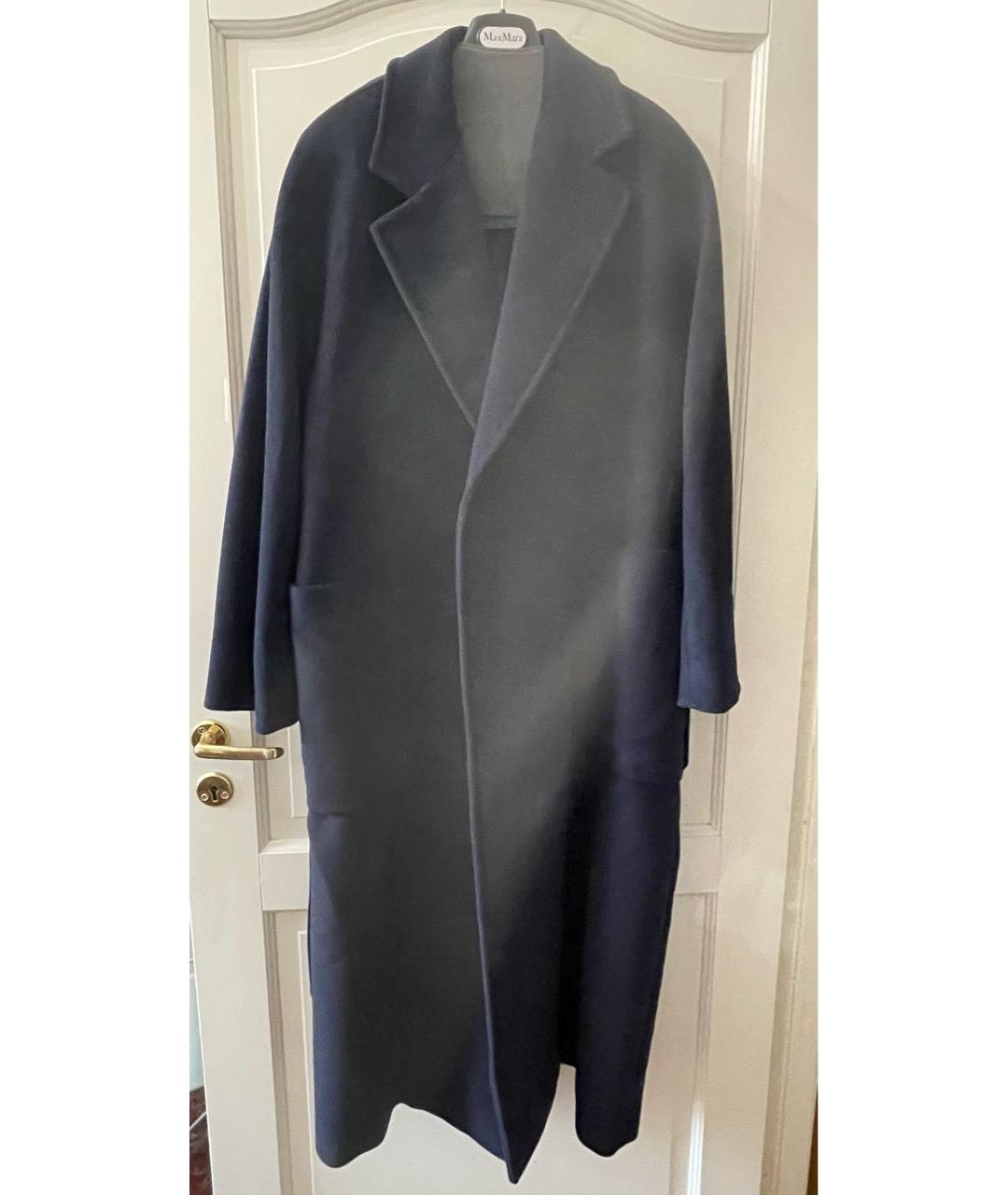 MAX MARA Темно-синее шерстяное пальто, фото 8