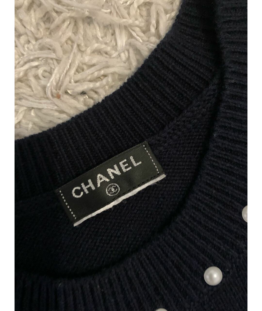 CHANEL Темно-синее шерстяное повседневное платье, фото 3