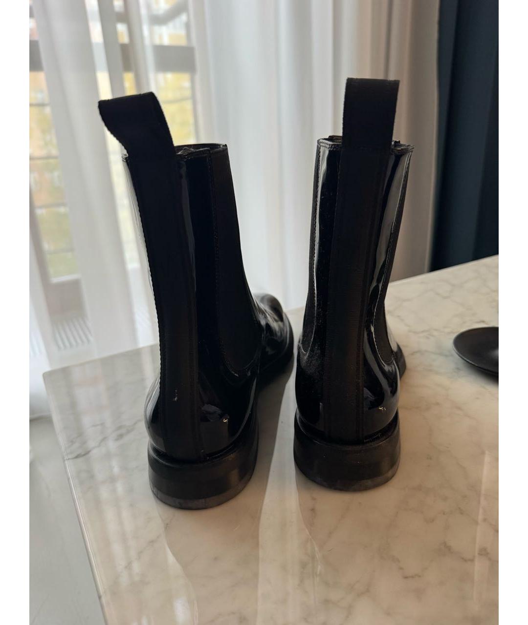 SANTONI Черные ботинки из лакированной кожи, фото 4