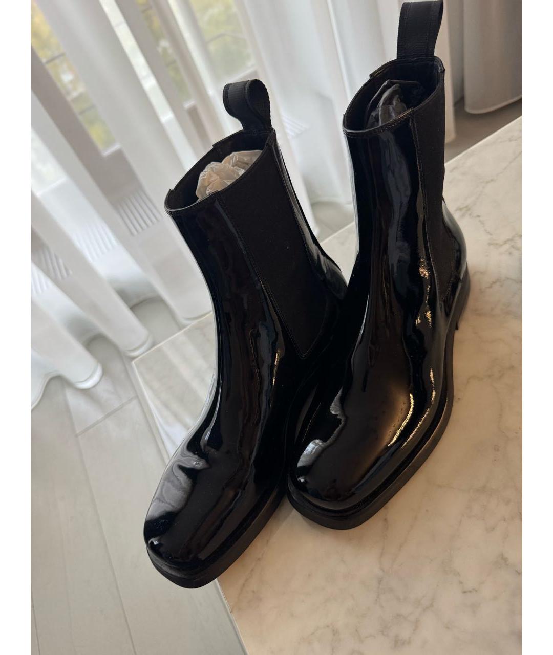 SANTONI Черные ботинки из лакированной кожи, фото 3