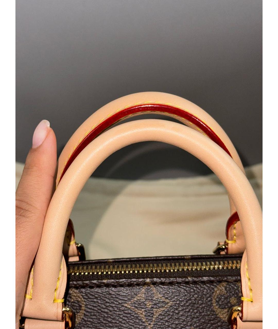 LOUIS VUITTON Коричневая кожаная сумка через плечо, фото 7