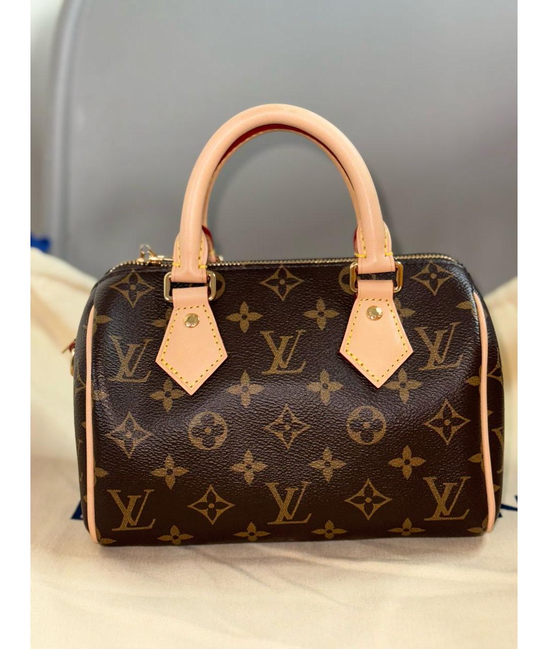 LOUIS VUITTON Коричневая кожаная сумка через плечо, фото 9