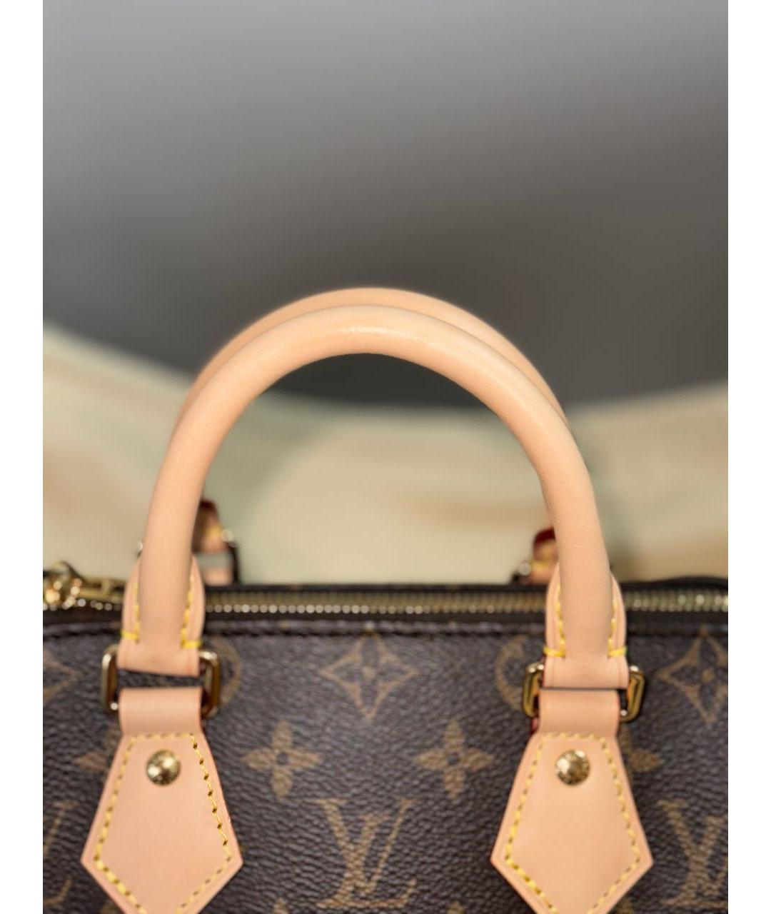 LOUIS VUITTON Коричневая кожаная сумка через плечо, фото 6