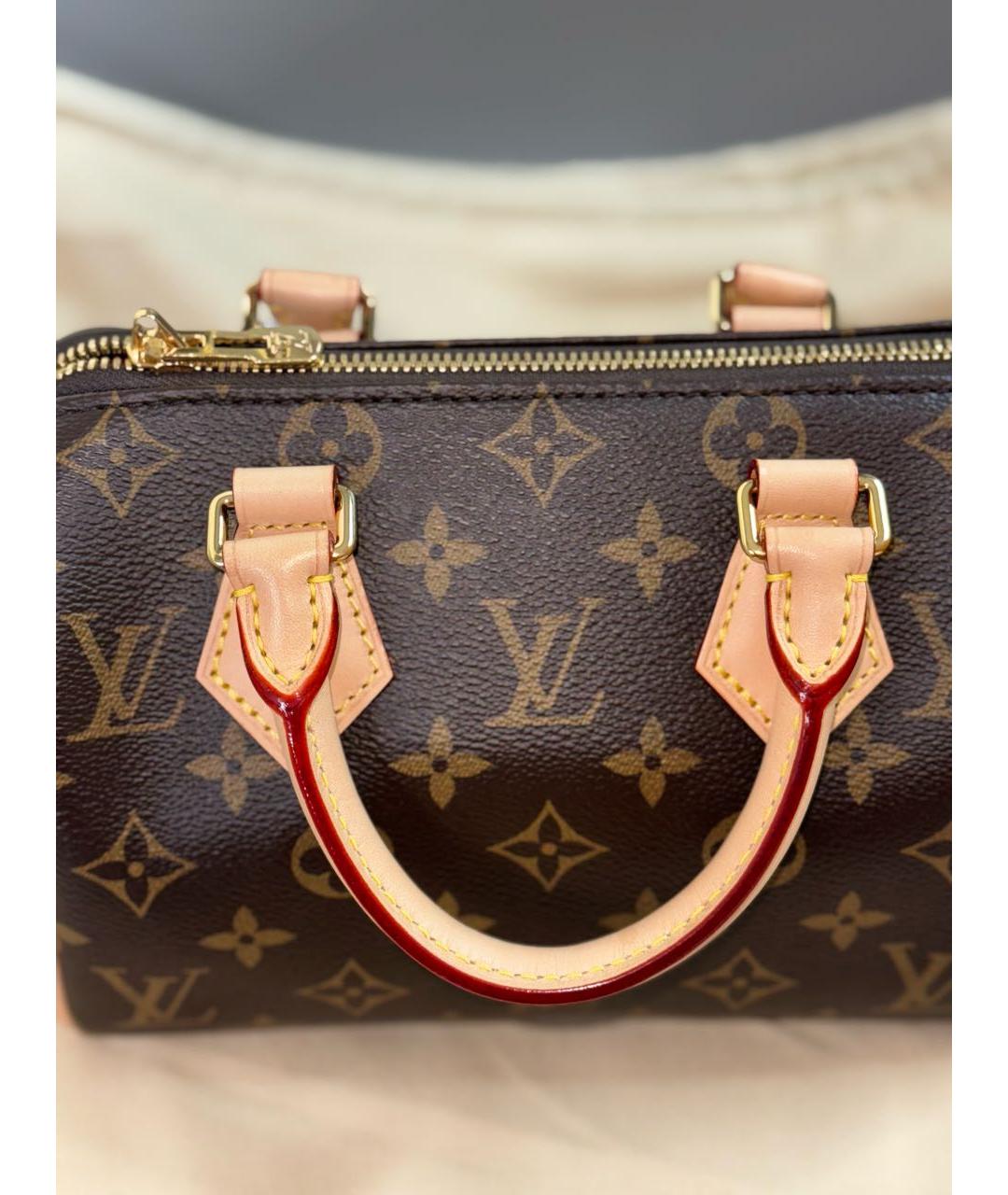 LOUIS VUITTON Коричневая кожаная сумка через плечо, фото 8