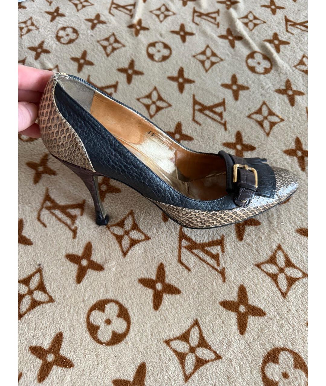 DOLCE&GABBANA Коричневые туфли из экзотической кожи, фото 4