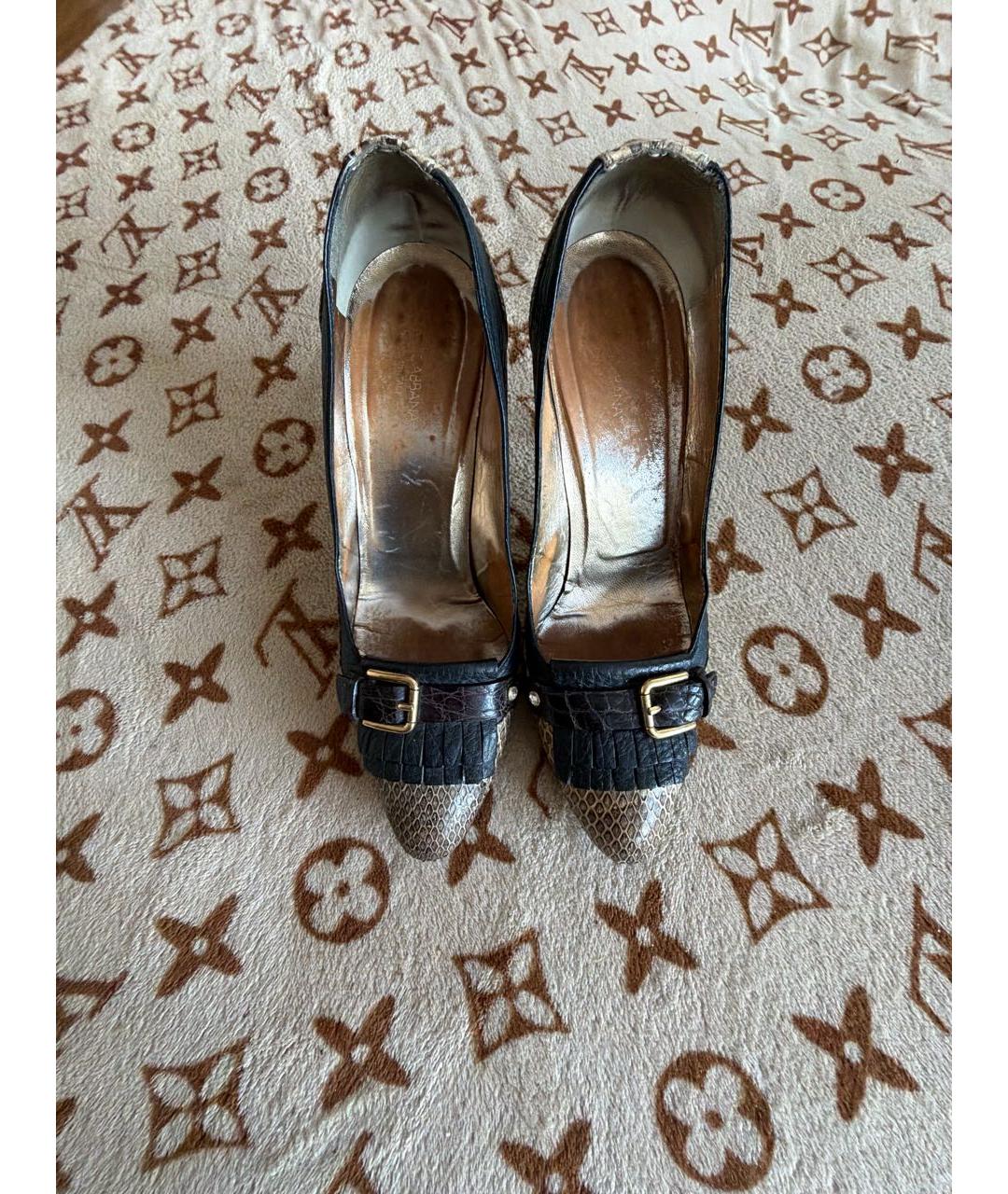 DOLCE&GABBANA Коричневые туфли из экзотической кожи, фото 2