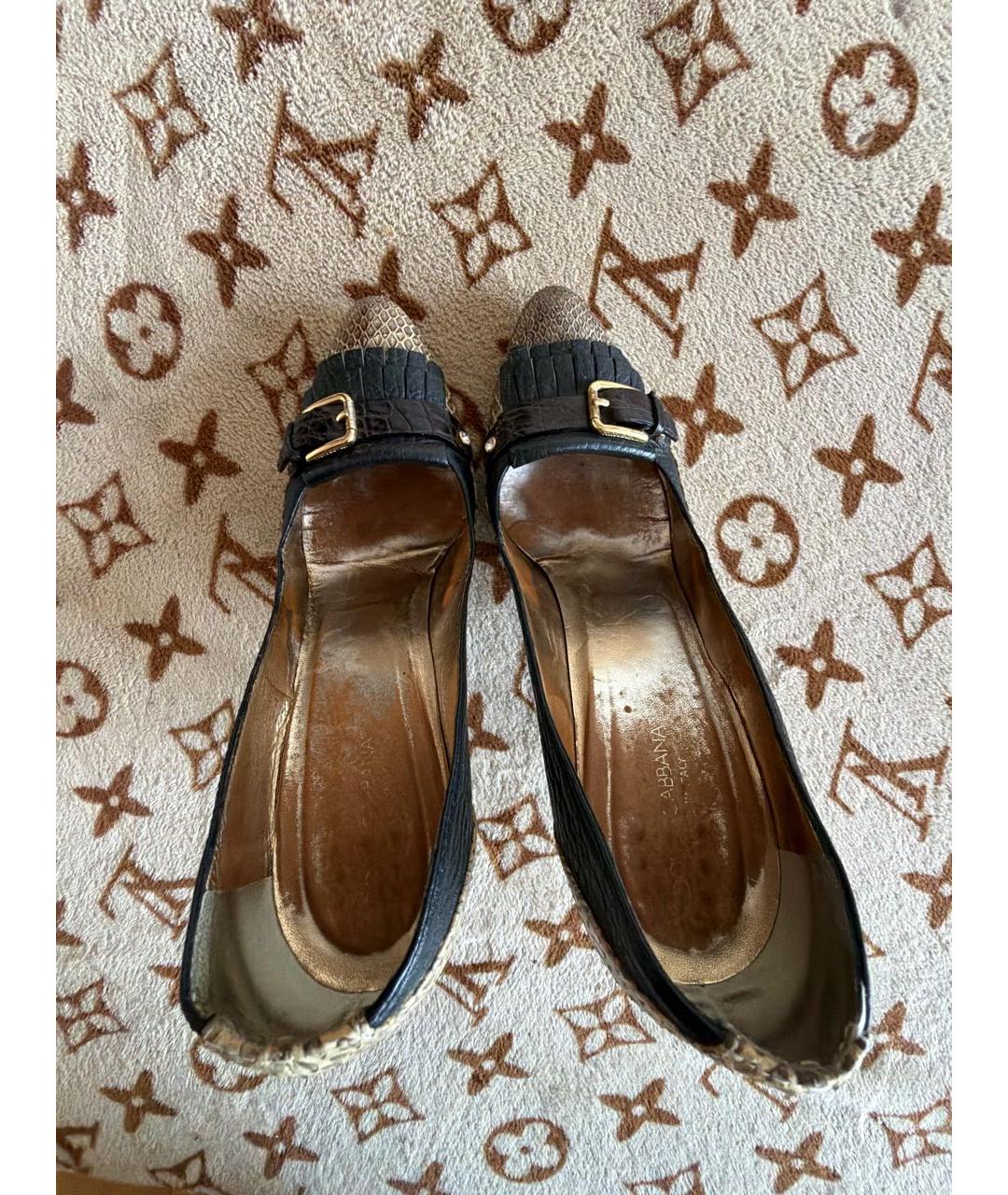 DOLCE&GABBANA Коричневые туфли из экзотической кожи, фото 3