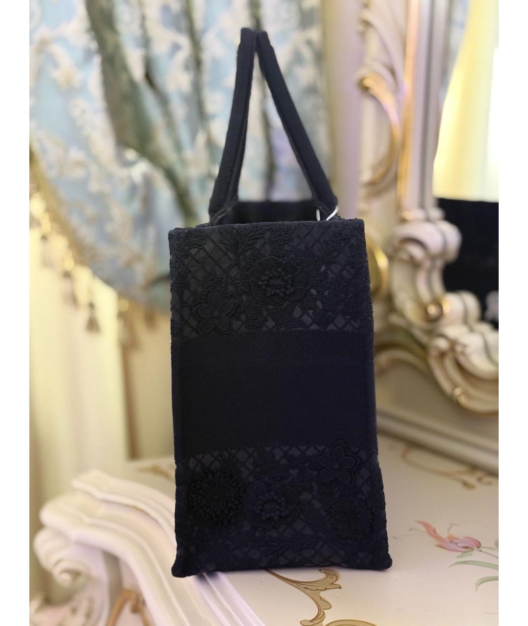 CHRISTIAN DIOR Черная тканевая сумка тоут, фото 5