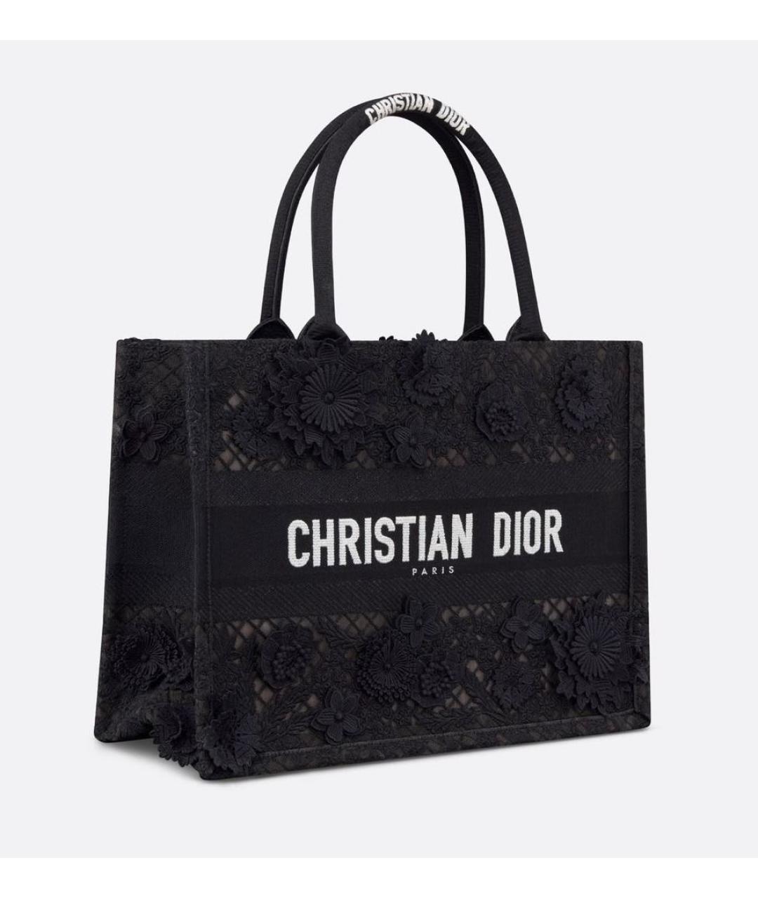 CHRISTIAN DIOR Черная тканевая сумка тоут, фото 9