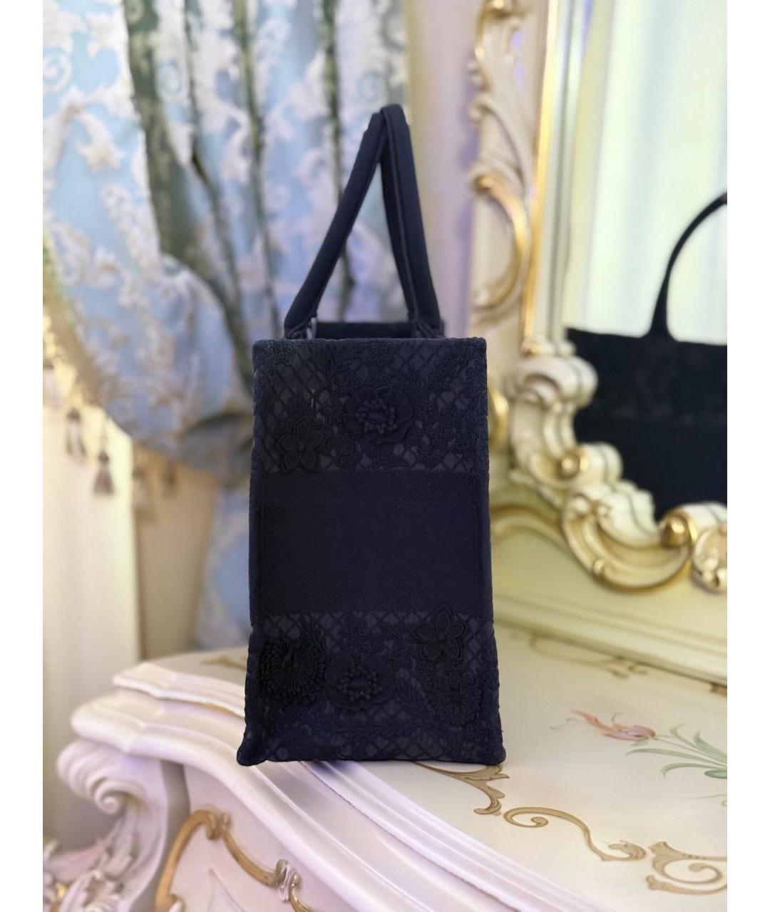 CHRISTIAN DIOR Черная тканевая сумка тоут, фото 3