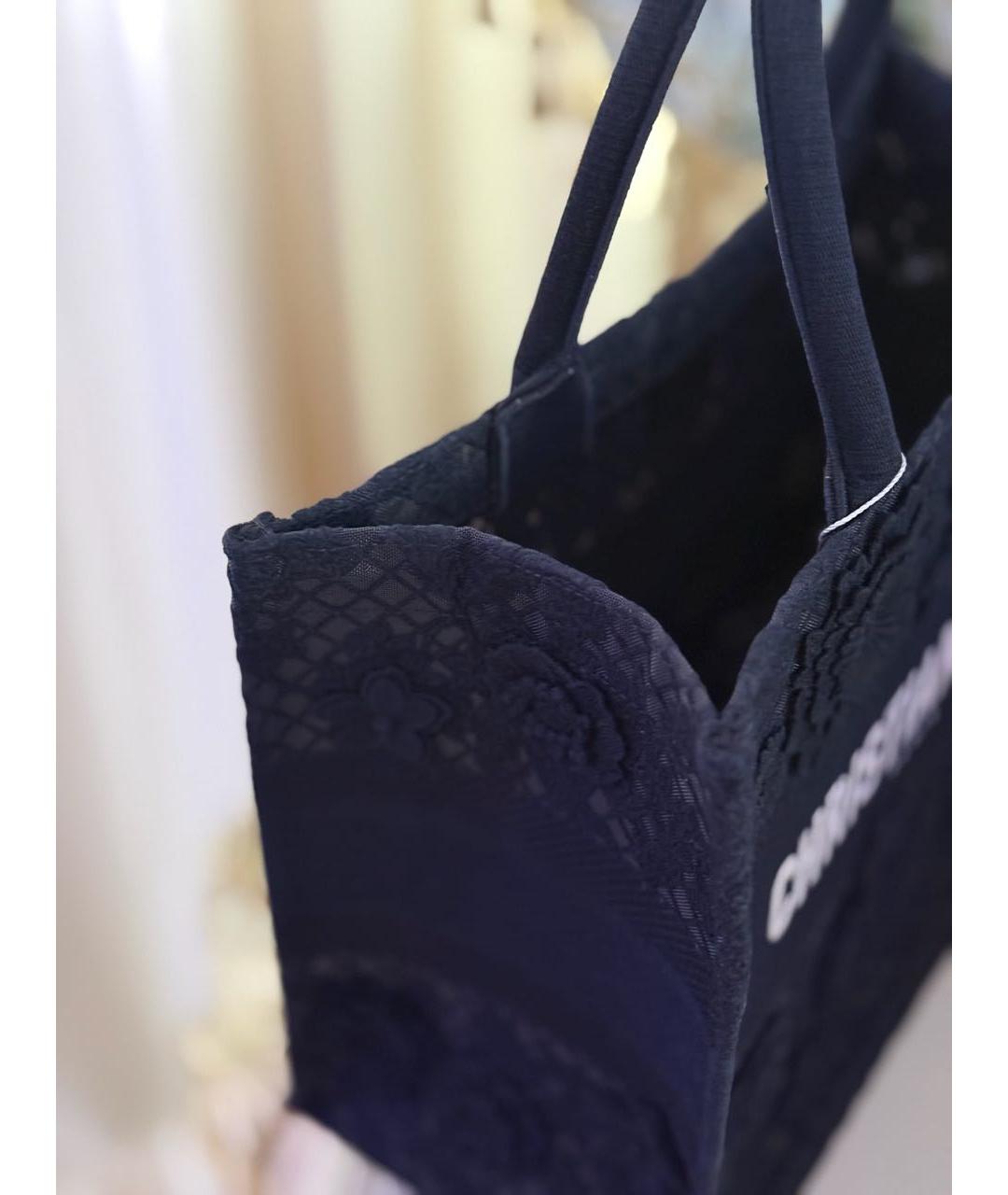 CHRISTIAN DIOR Черная тканевая сумка тоут, фото 6