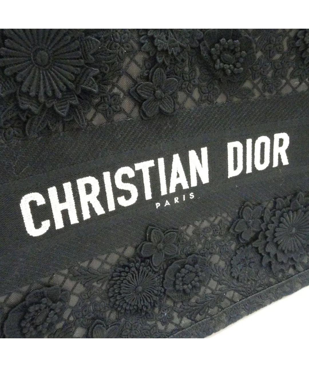 CHRISTIAN DIOR Черная тканевая сумка тоут, фото 4