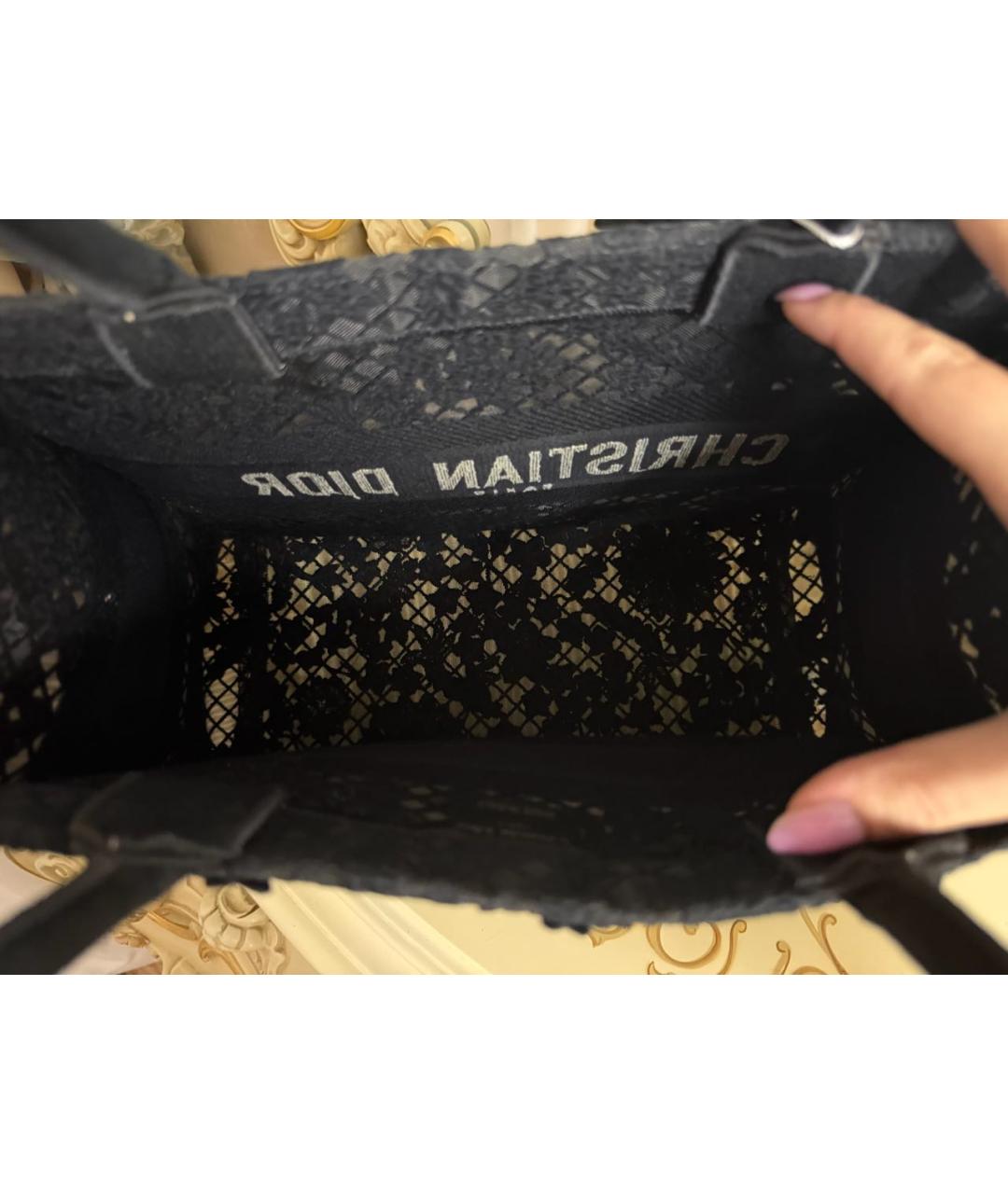 CHRISTIAN DIOR Черная тканевая сумка тоут, фото 8