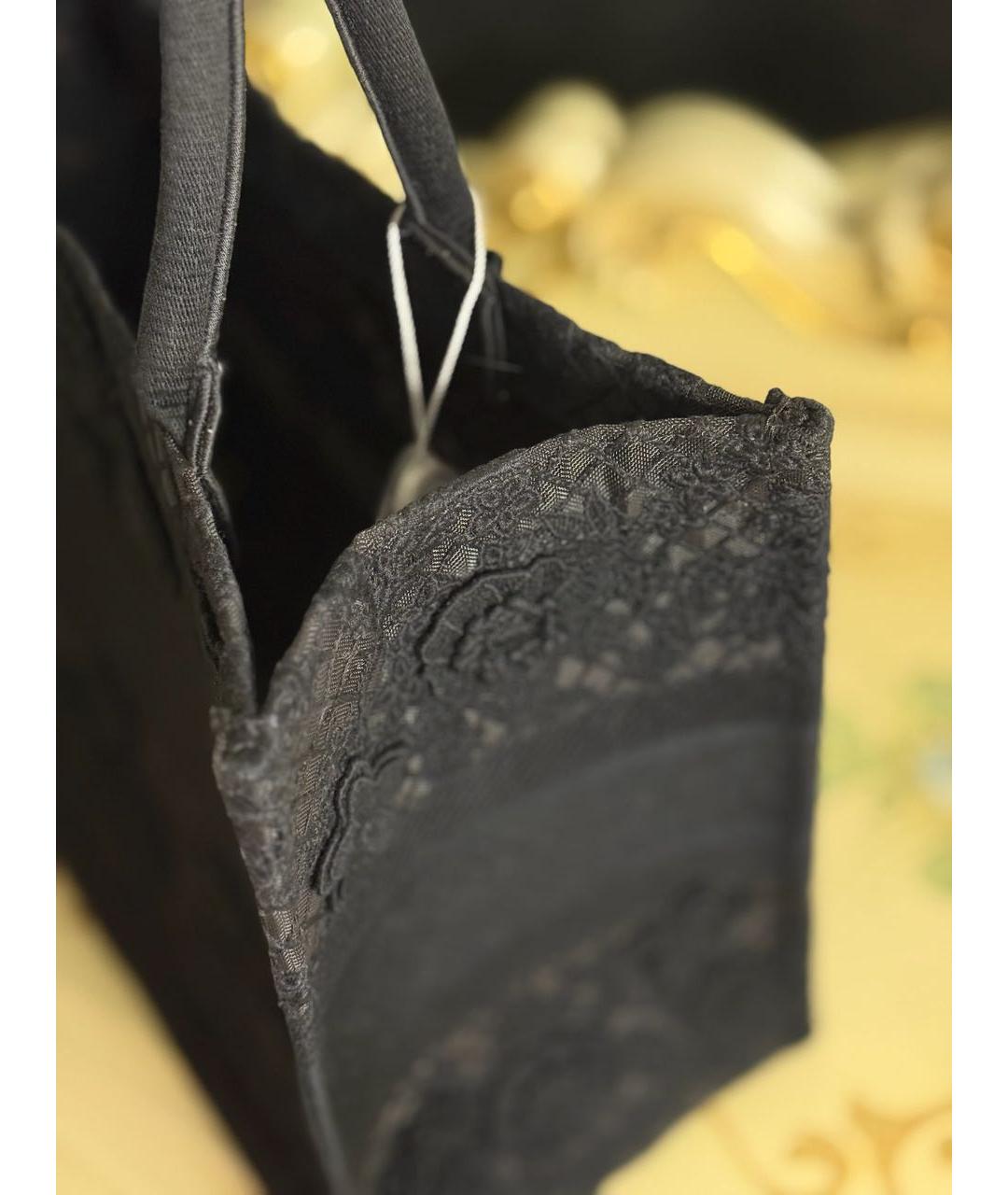 CHRISTIAN DIOR Черная тканевая сумка тоут, фото 7