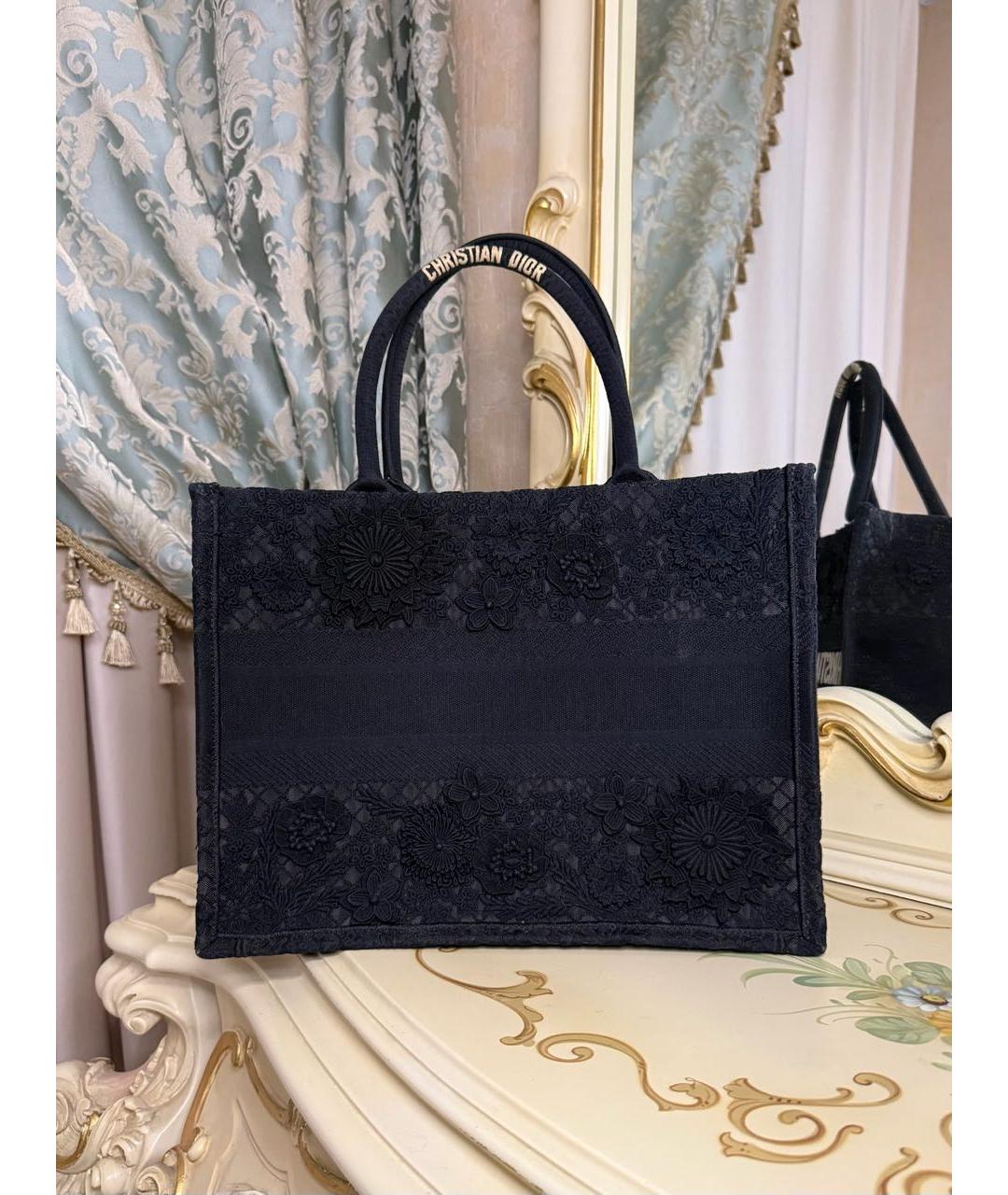 CHRISTIAN DIOR Черная тканевая сумка тоут, фото 3