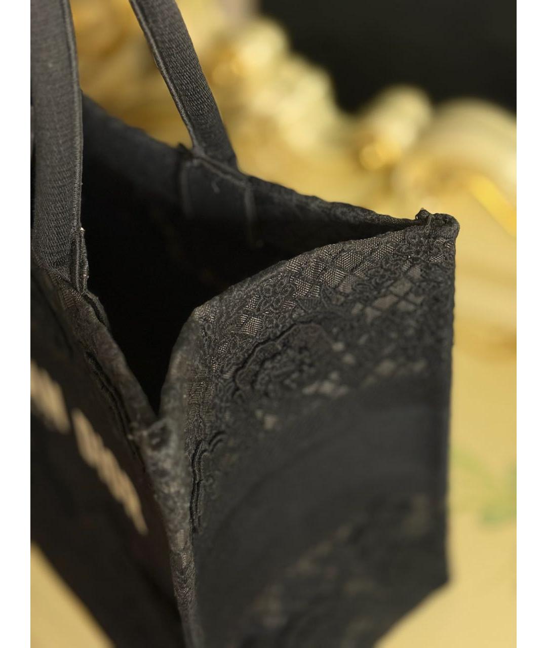 CHRISTIAN DIOR Черная тканевая сумка тоут, фото 6