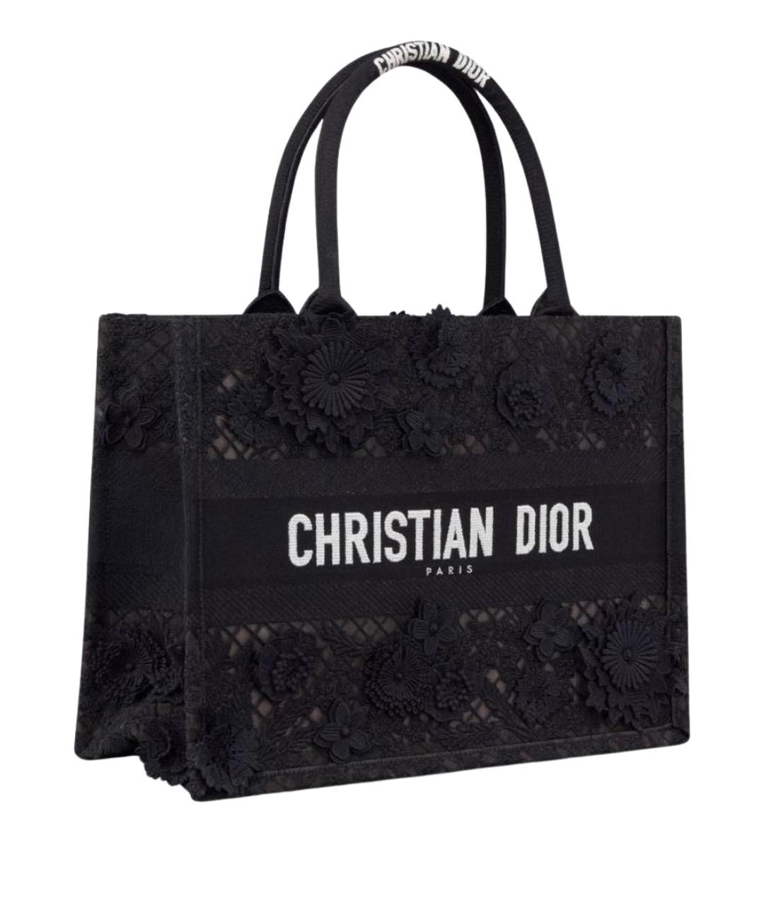CHRISTIAN DIOR Черная тканевая сумка тоут, фото 1
