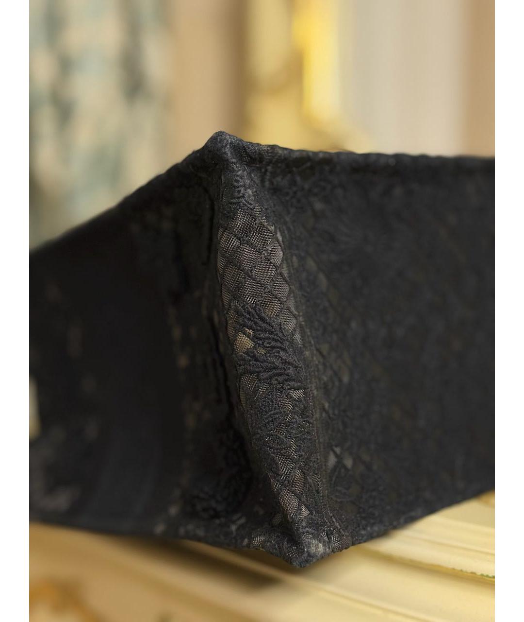 CHRISTIAN DIOR Черная тканевая сумка тоут, фото 4