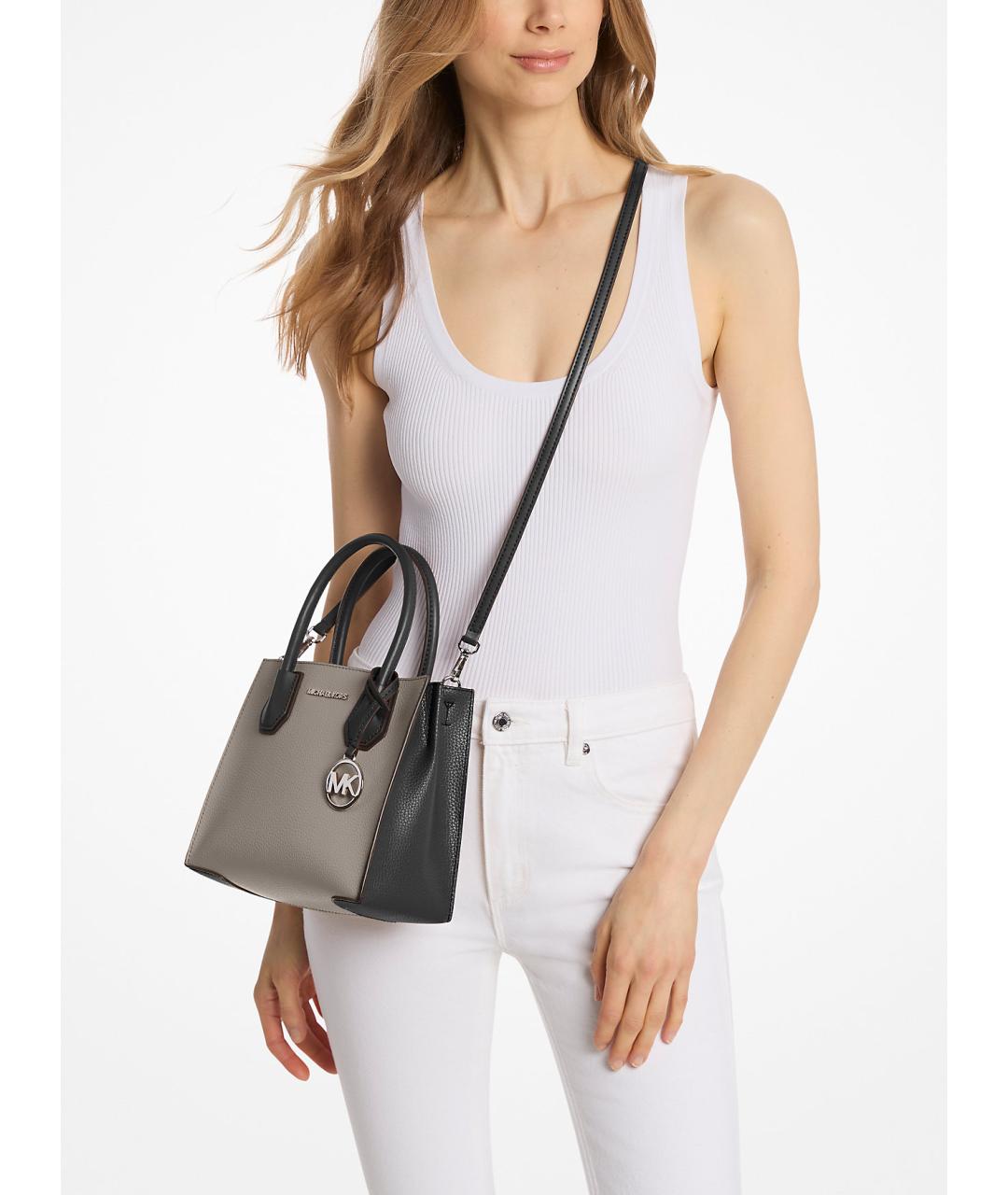 MICHAEL KORS Серая кожаная сумка через плечо, фото 3