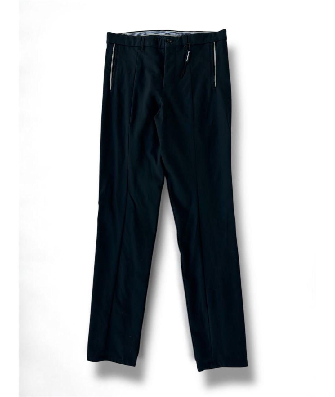 EMPORIO ARMANI Черные хлопковые классические брюки, фото 9