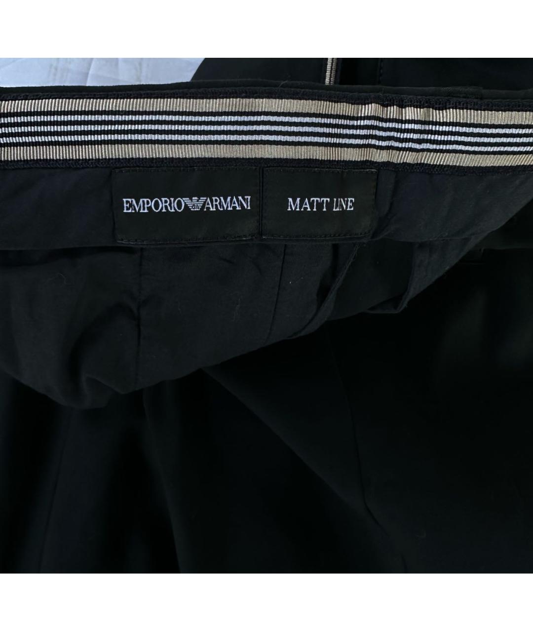EMPORIO ARMANI Черные хлопковые классические брюки, фото 6