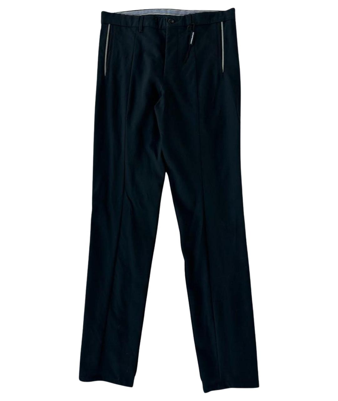 EMPORIO ARMANI Черные хлопковые классические брюки, фото 1