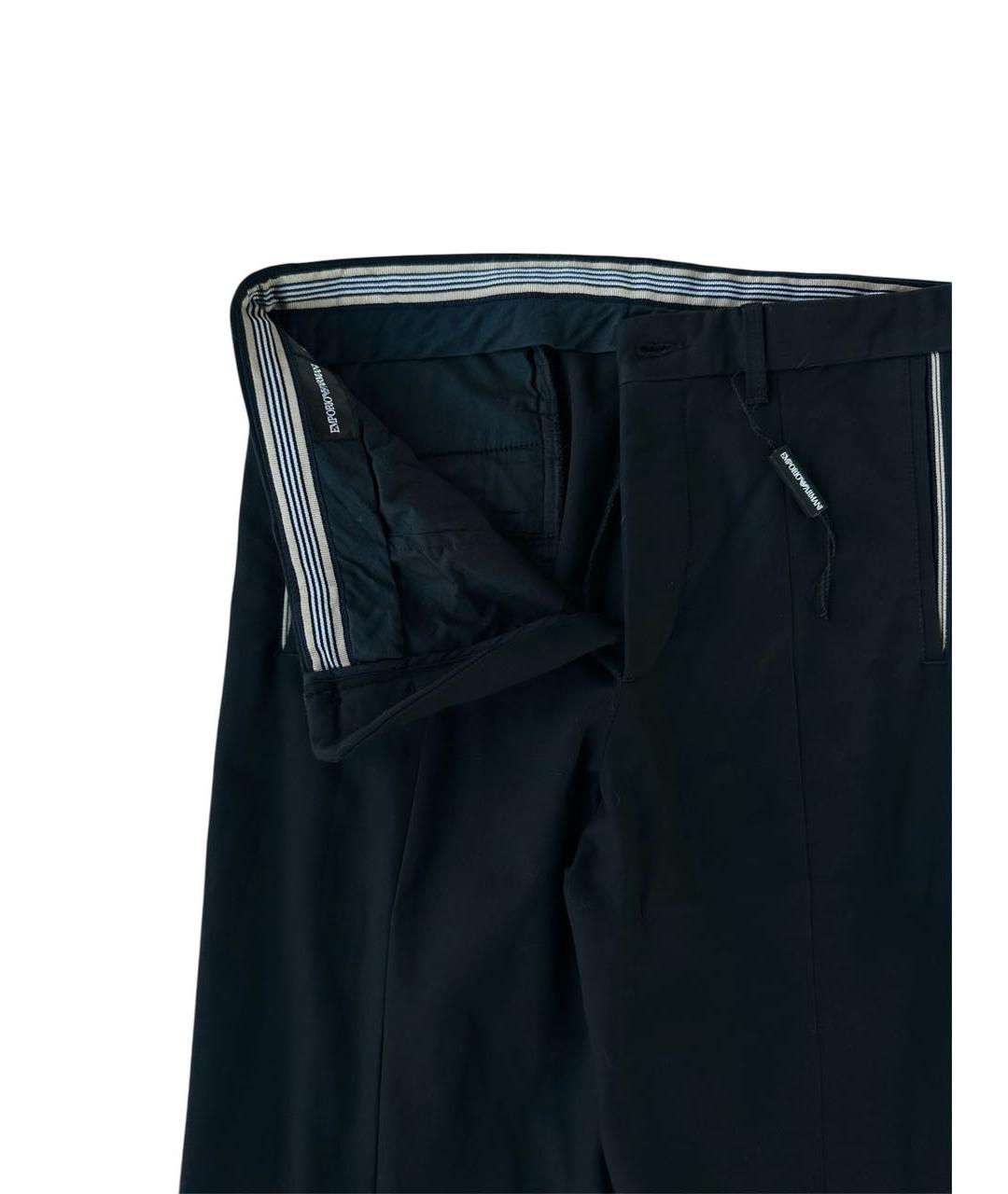 EMPORIO ARMANI Черные хлопковые классические брюки, фото 5