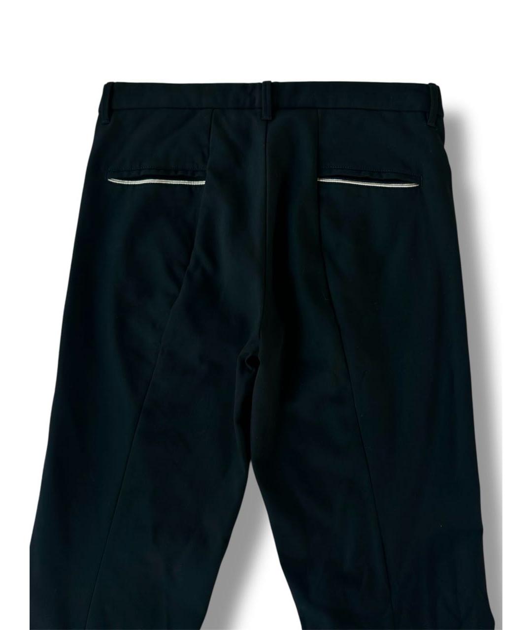 EMPORIO ARMANI Черные хлопковые классические брюки, фото 4