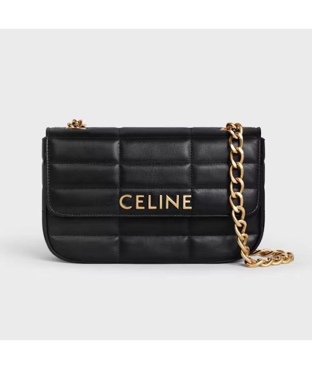CELINE Черная кожаная сумка через плечо, фото 3