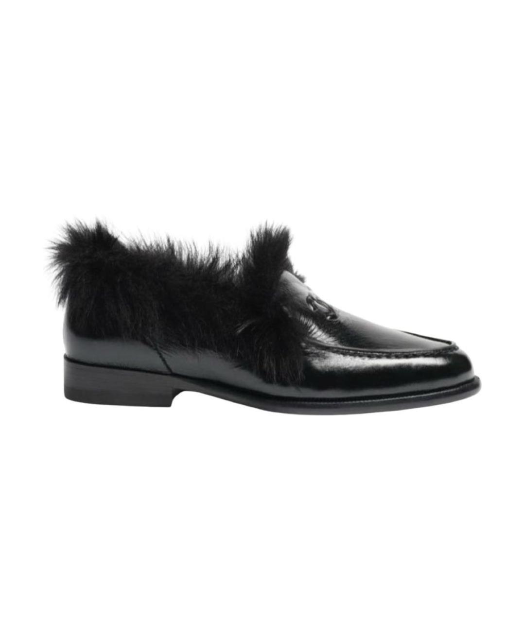 CHANEL Черные лоферы из лакированной кожи, фото 1