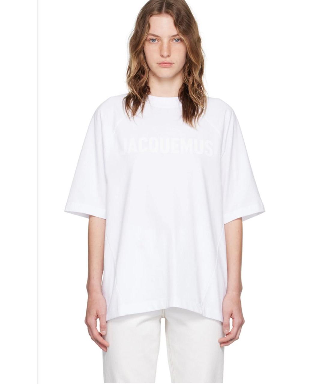 JACQUEMUS Белая хлопковая футболка, фото 8