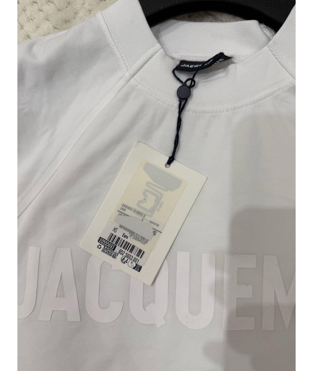 JACQUEMUS Белая хлопковая футболка, фото 4