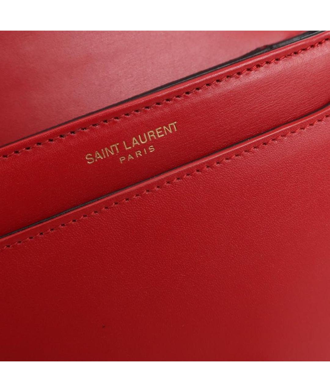 SAINT LAURENT Красная кожаная сумка через плечо, фото 6