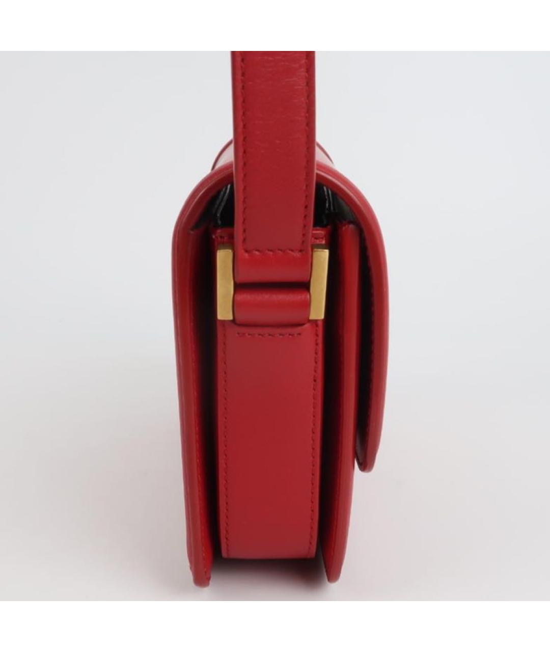 SAINT LAURENT Красная кожаная сумка через плечо, фото 3