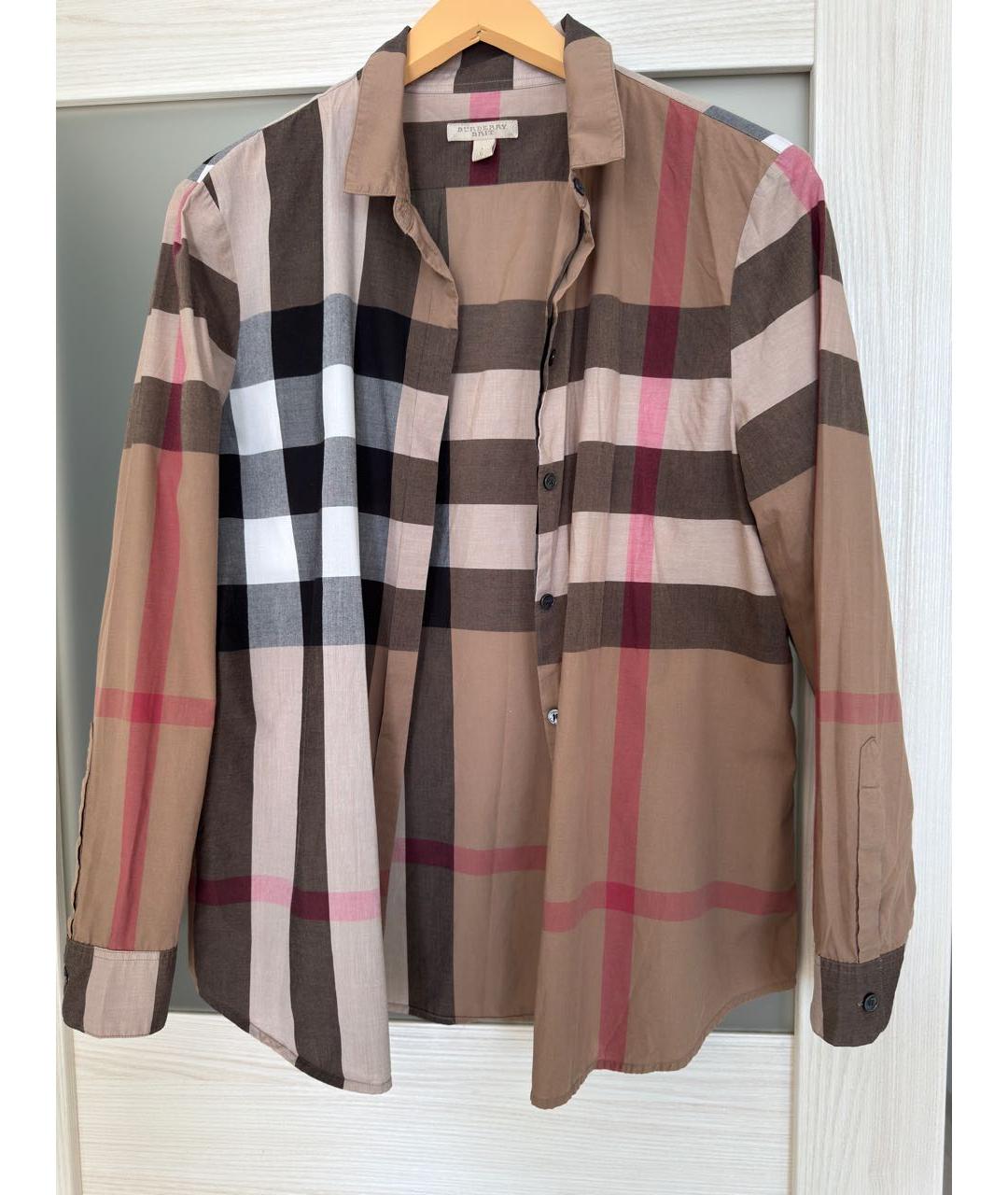 BURBERRY Коричневая хлопковая рубашка, фото 8