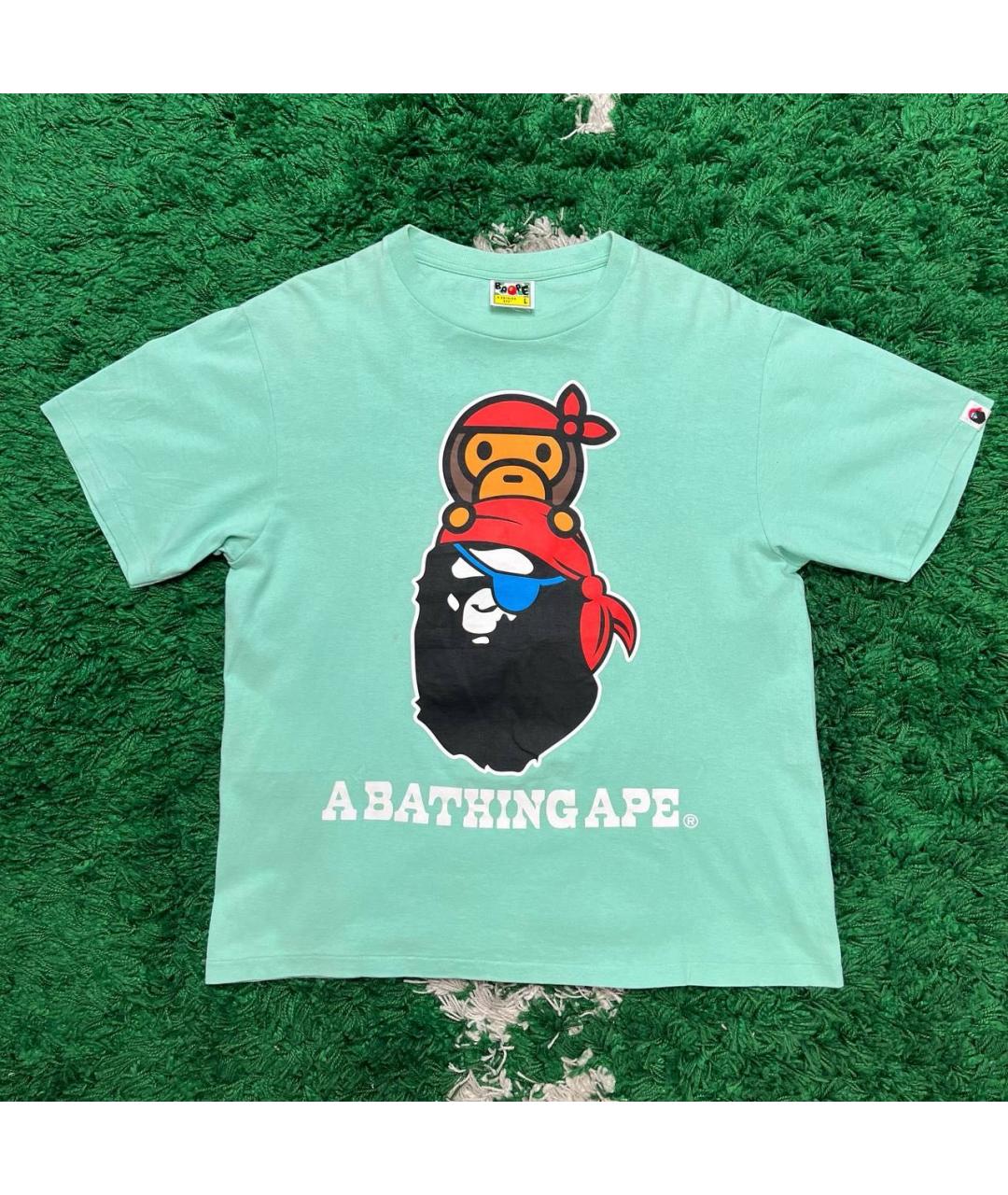 BAPE Салатовая хлопковая футболка, фото 5