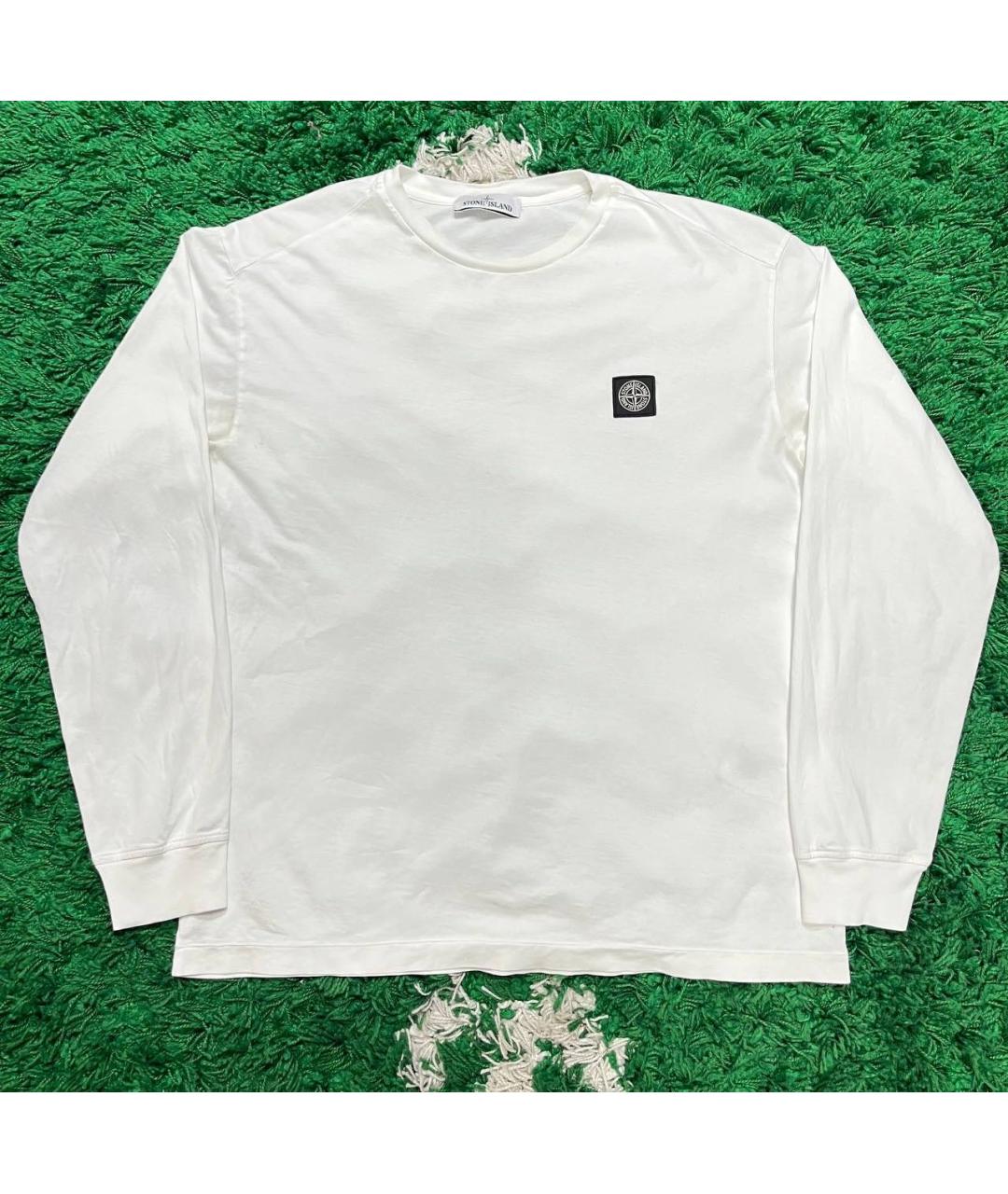 STONE ISLAND Белая хлопковая футболка, фото 5