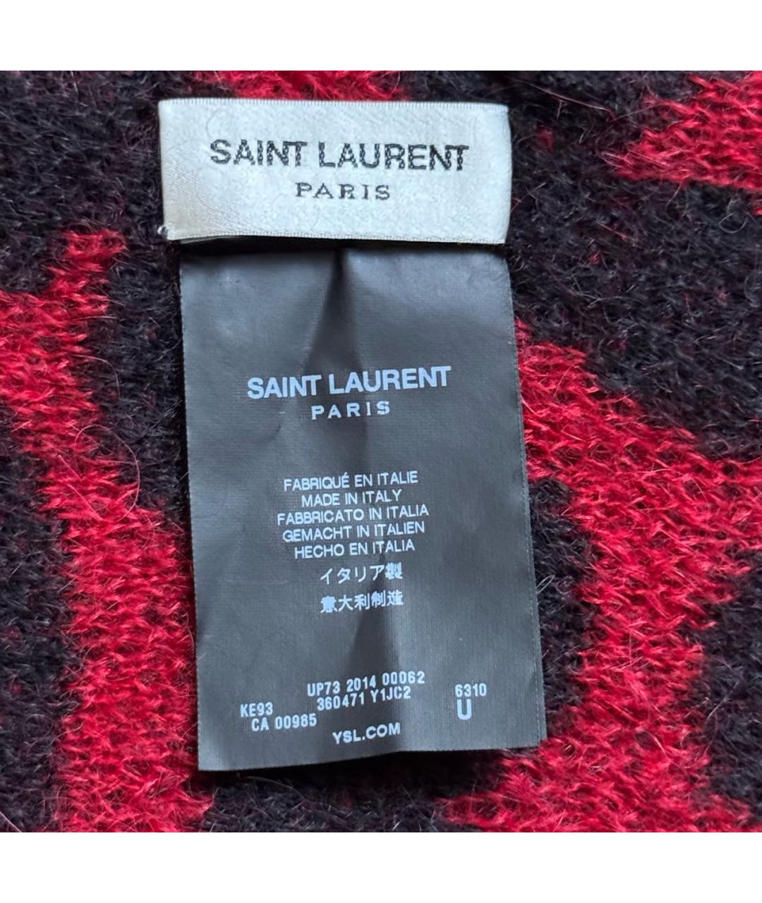 SAINT LAURENT Красный шарф, фото 3