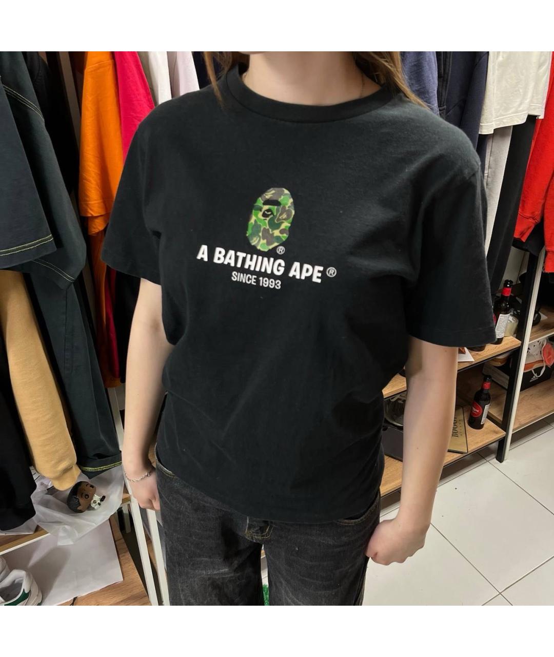 BAPE Черная хлопковая футболка, фото 4
