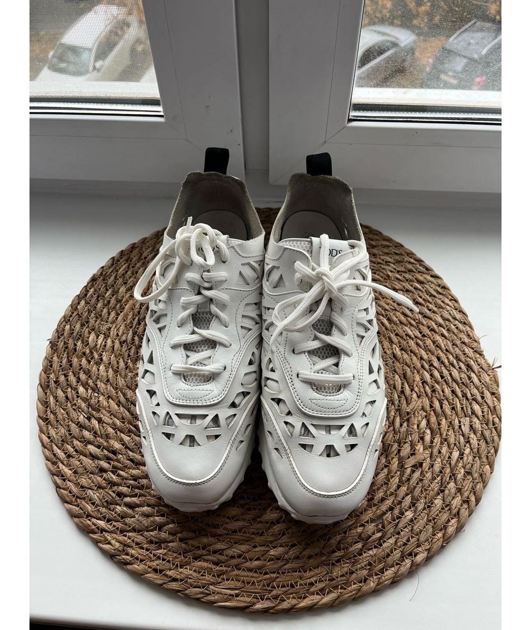TOD'S Белые кожаные кроссовки, фото 2