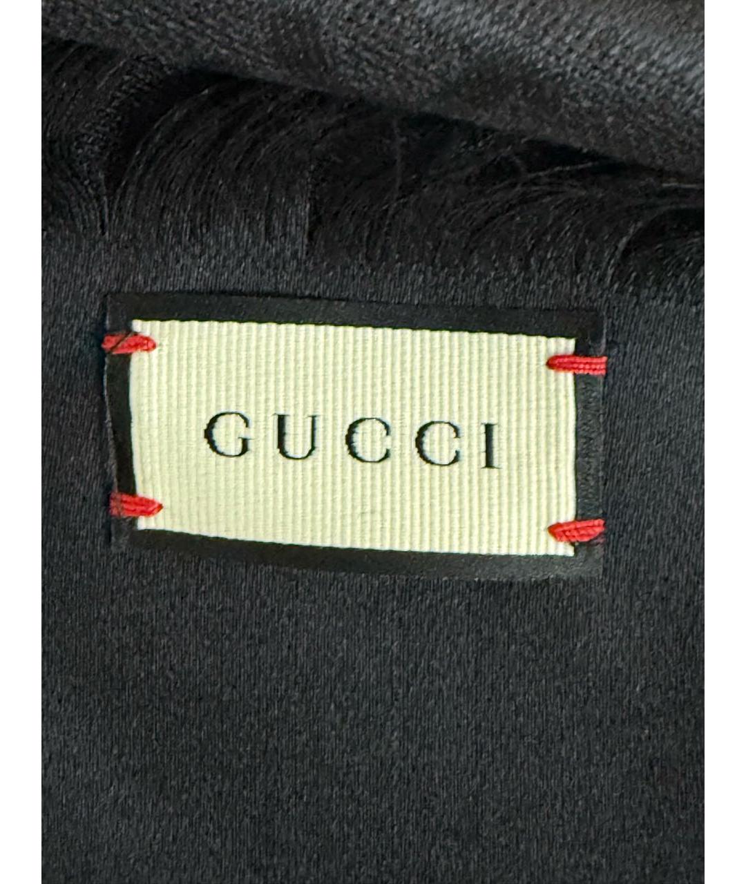 GUCCI Антрацитовый шелковый платок, фото 4