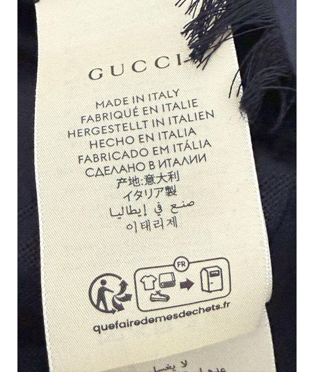 GUCCI Антрацитовый шелковый платок, фото 5