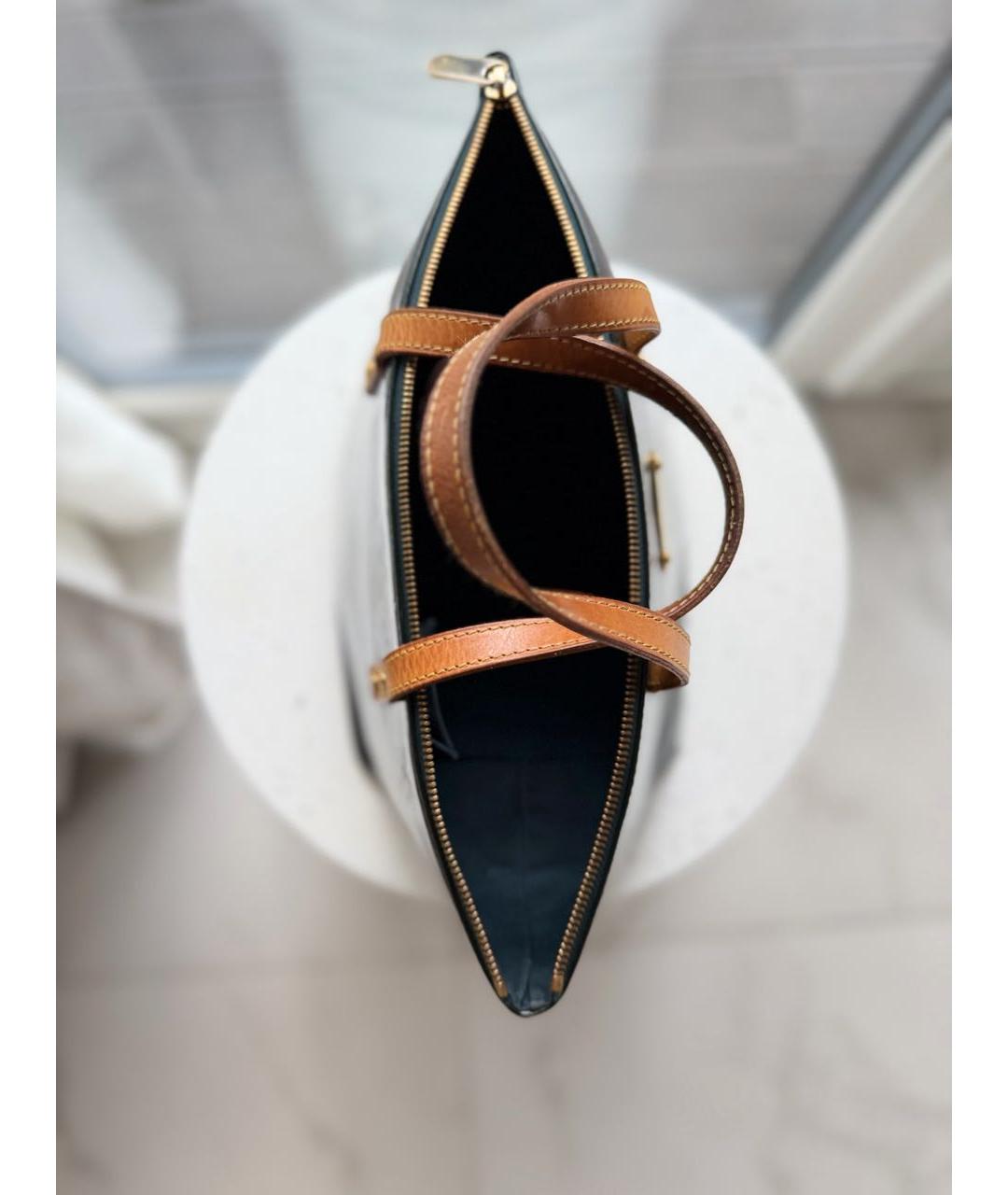 LOUIS VUITTON Зеленая кожаная сумка с короткими ручками, фото 4