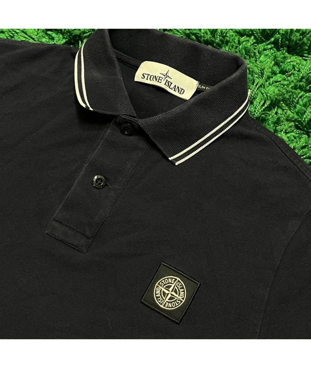 STONE ISLAND Черная хлопковая футболка, фото 2
