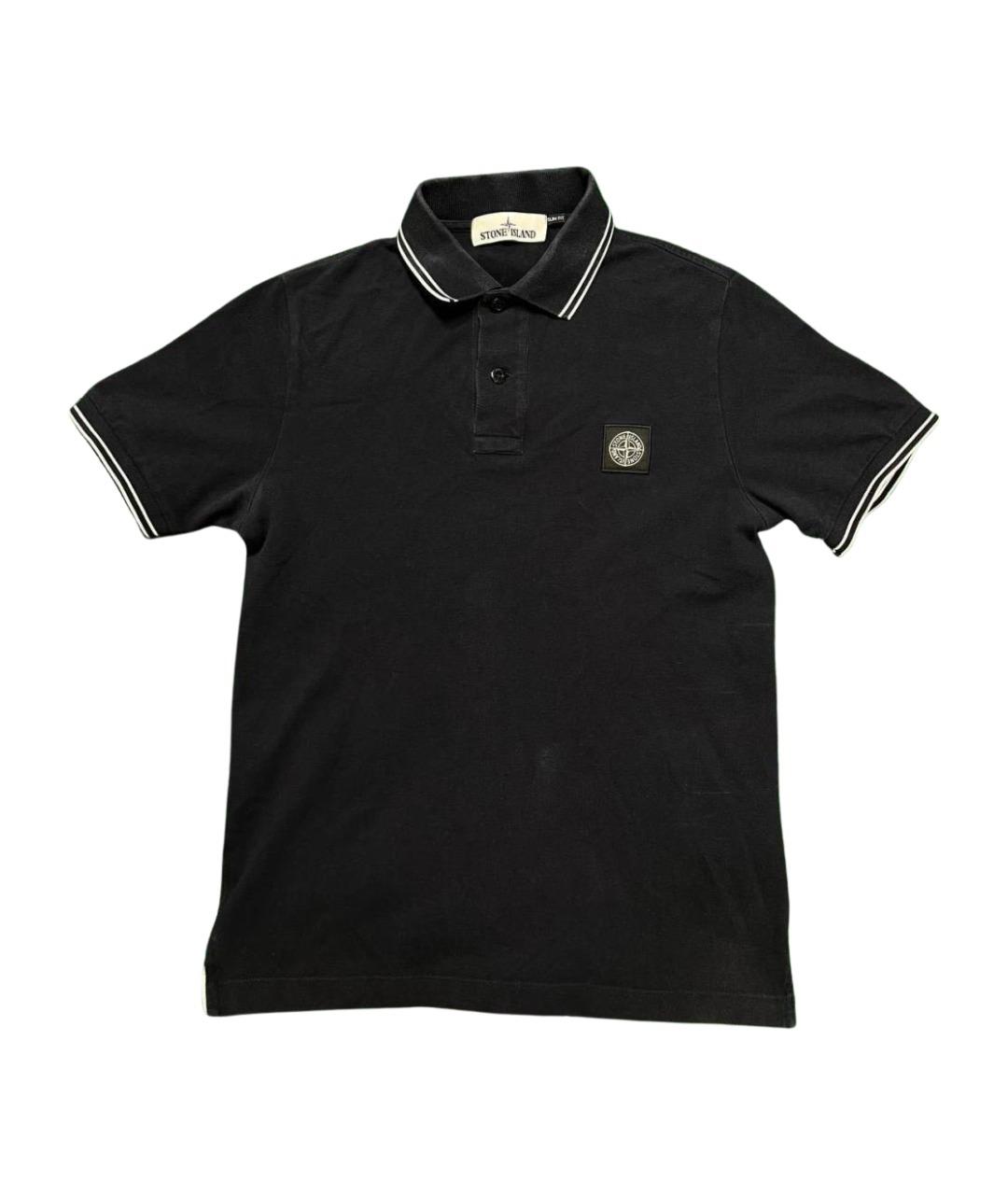 STONE ISLAND Черная хлопковая футболка, фото 1