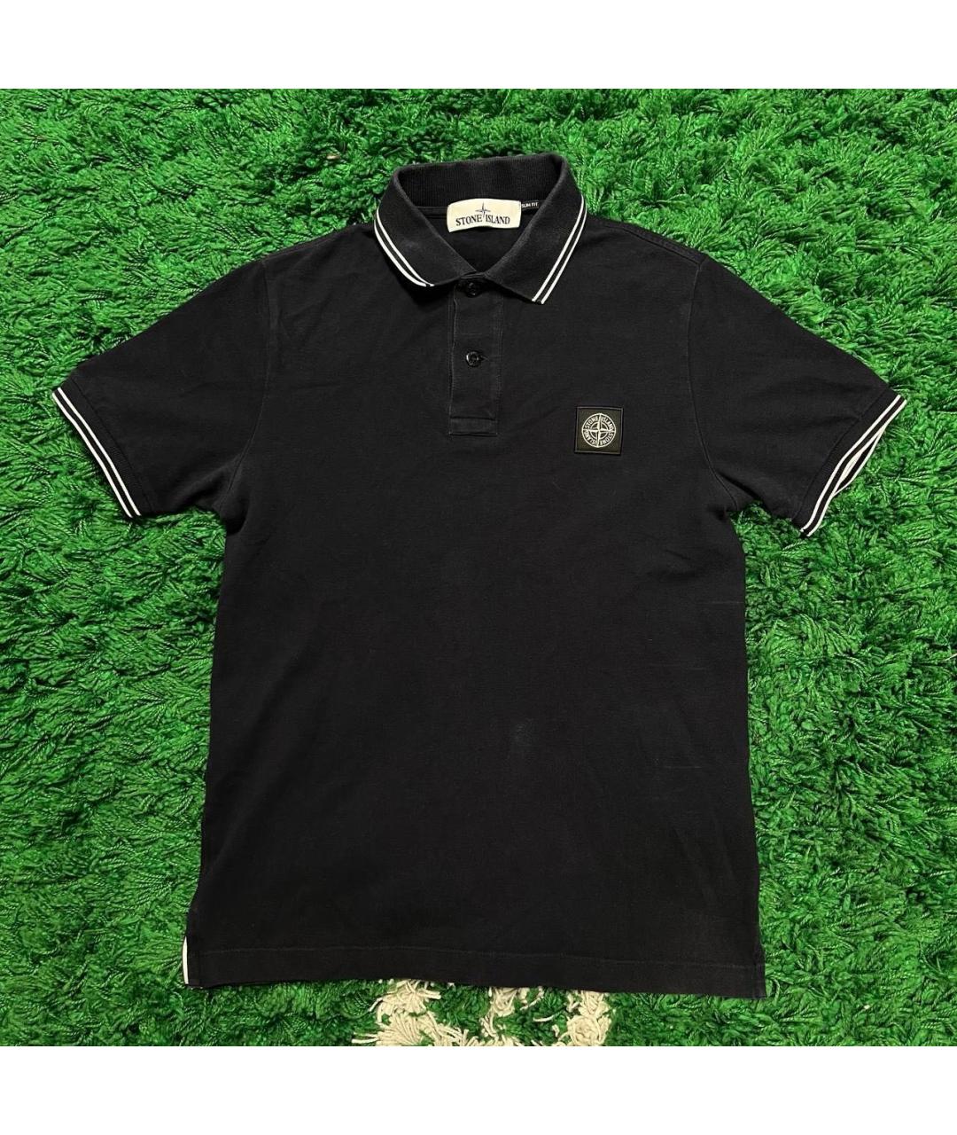 STONE ISLAND Черная хлопковая футболка, фото 5