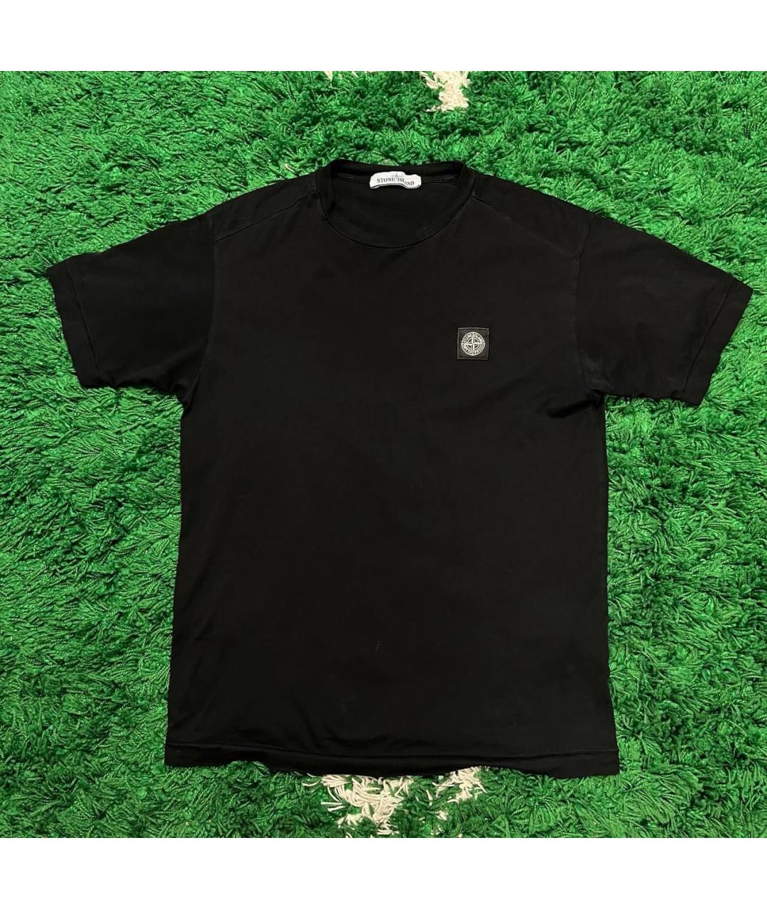 STONE ISLAND Черная хлопковая футболка, фото 5