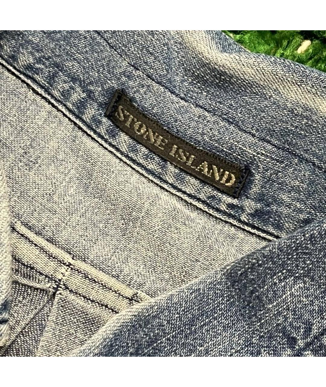 STONE ISLAND Синяя хлопковая кэжуал рубашка, фото 4